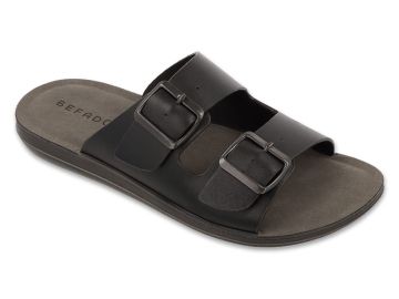 Мъжки чехли от естествена кожа Befado Home & Go 158M025, Черни