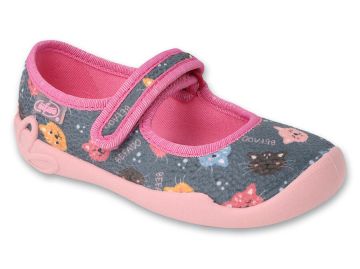 Детски текстилни пантофки Befado 114X537 – сиви с котета