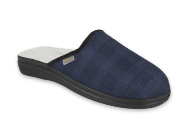 Мъжки домашни чехли за широк крак Dr Orto 132M015, Синьо каре