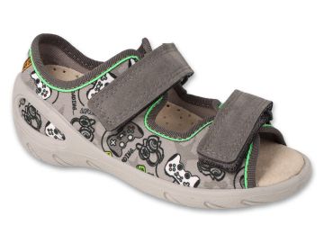 Befado Sunny 063P021 Бебешки сандали с кожена стелка, Сиви