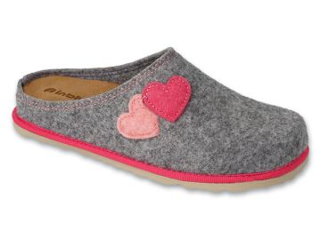 Луксозни дамски чехли с анатомична кожена стелка Inblu 155D133, Сиви