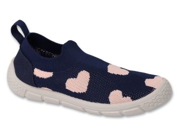 Befado Honey 102X020 Детски пантофи slip-on cut, Сини със сърчица