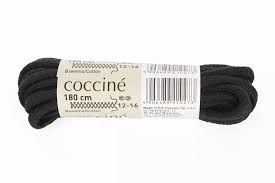Coccinè Кръгли връзки за обувки 180 см, Черни