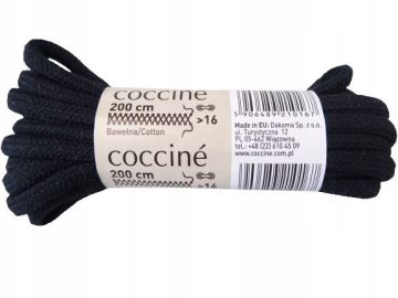 Coccinè Кръгли връзки за обувки 200 см, Черни 