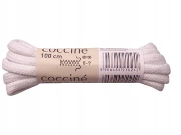 Coccinè Кръгли връзки за обувки 100 см, Бели