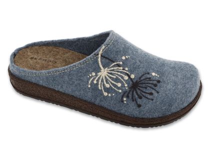 Анатомични домашни чехли Befado Home & Go 155D188, Светлосин филц