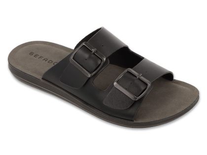 Мъжки чехли от естествена кожа Befado Home & Go 158M025, Черни