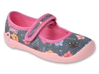 Детски текстилни пантофки Befado 114X537 – сиви с котета