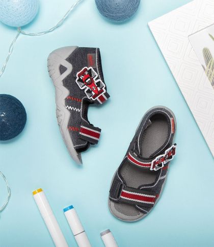 Befado Snake 250P087 Бебешки текстилни сандали, Сиви 