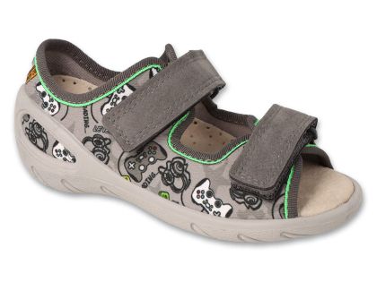 Befado Sunny 063P021 Бебешки сандали с кожена стелка, Сиви