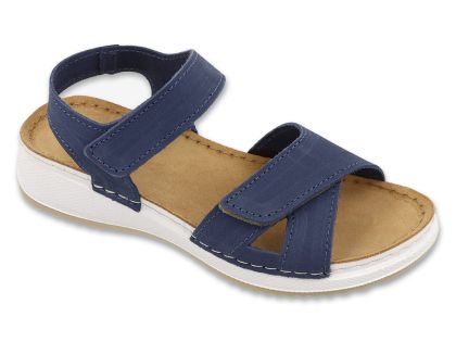 Дамски кожени ортопедични сандали Befado Home&Go, Сини