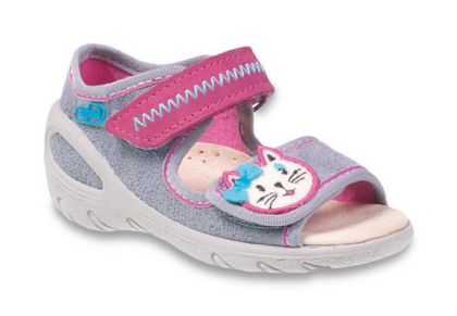 Befado Sunny 433X025 Ортопедични сандали с кожена стелка, Сиви с коте