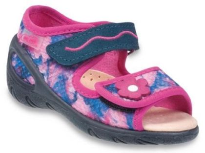 Befado Sunny 433X021 Ортопедични сандали с кожена стелка, Сини с фуксия