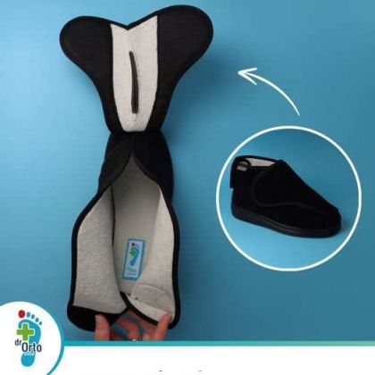 Dr Orto System 163M002 Мъжки ортопедични боти за силно отекъл крак, Черни