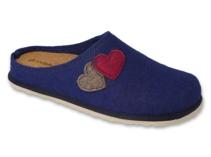 Луксозни дамски домашни чехли с анатомична кожена стелка Inblu 155D132, Сини