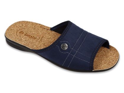 Луксозни домашни чехли с коркова стелка Inblu 155M027, Сини