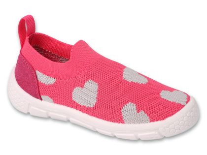 Befado Honey 102X019 Детски пантофи slip-on cut, Розови със  сърчица