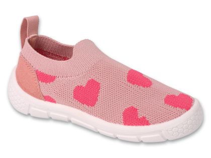 Befado Honey 102X018 Детски пантофи slip-on cut, Розови със  сърчица