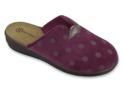 Дамски чехли Befado 135D010 с естествена кожена стелка – бордо