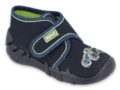 Бебешки текстилни обувки Befado Speedy 523P018, Сини с коли