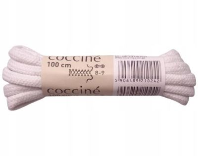 Coccinè Кръгли връзки за обувки 100 см, Бели