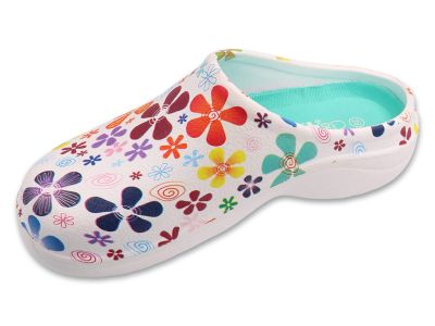 Ортопедично сабо с подвижна стелка Dr Orto Med 154D110, Бяло с цветя