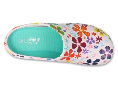 Ортопедично сабо с подвижна стелка Dr Orto Med 154D110, Бяло с цветя