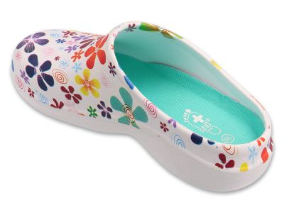 Ортопедично сабо с подвижна стелка Dr Orto Med 154D110, Бяло с цветя