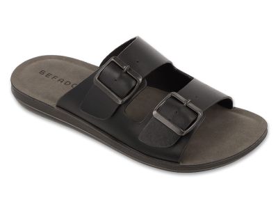 Мъжки чехли от естествена кожа Befado Home & Go 158M025, Черни