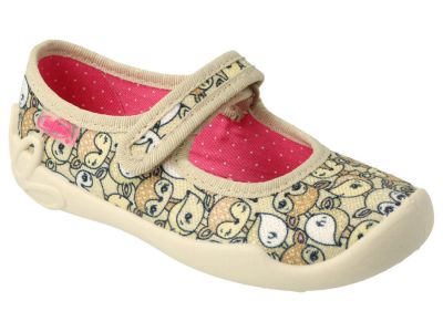 Детски текстилни пантофки Befado 114X467 – бежови със сърнички 