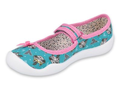 Детски текстилни пантофки Befado 114X427 – сини с котенца 