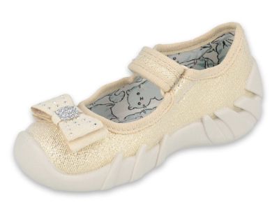 Befado Speedy Бебешки текстилни балерини, Бежови с панделка