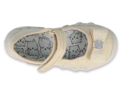 Befado Speedy Бебешки текстилни балерини, Бежови с панделка