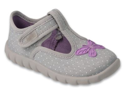 Befado Flexi 627P004 Бебешки пантофки, Сиви с лилаво