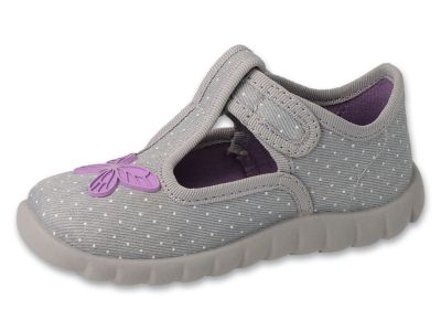 Befado Flexi 627P004 Бебешки пантофки, Сиви с лилаво