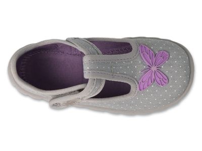 Befado Flexi 627P004 Бебешки пантофки, Сиви с лилаво