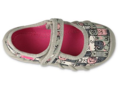 Befado Speedy 109P261 Бебешки текстилни балерини, Сиви с котенца
