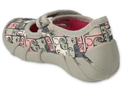Befado Speedy 109P261 Бебешки текстилни балерини, Сиви с котенца
