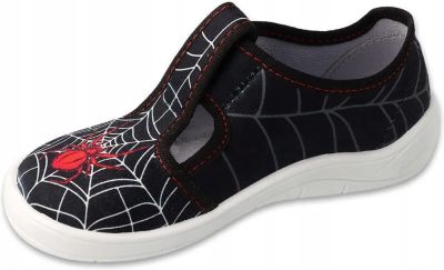 Befado 911X025 Детски пантофи с прорези, черни със спайдърмен