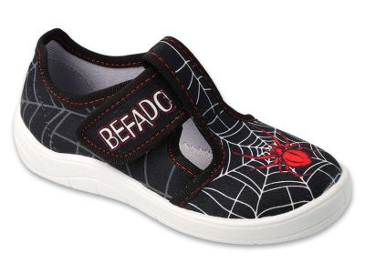 Befado 911X025 Детски пантофи с прорези, черни със спайдърмен