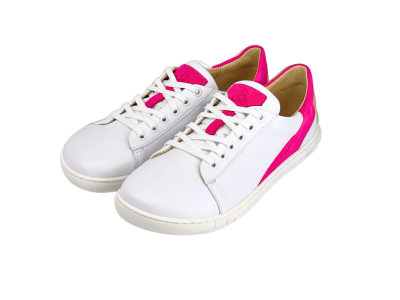Боси сникърси Antal Barefoot Magnifique - бели с фуксия