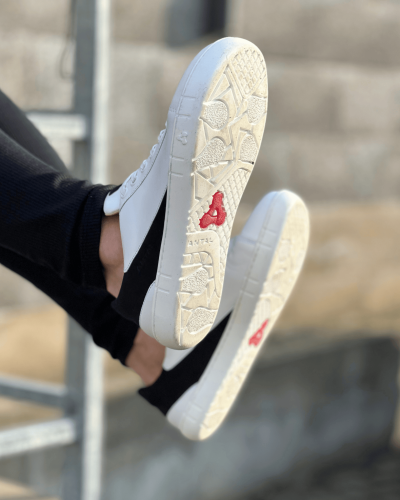 Боси сникърси Antal Barefoot Magnifique - бели с черно