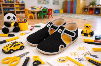 Детски боси пантофи Antal Rascal Basic Black