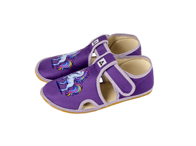 Детски боси пантофи Antal Rascal Unicorn Violet