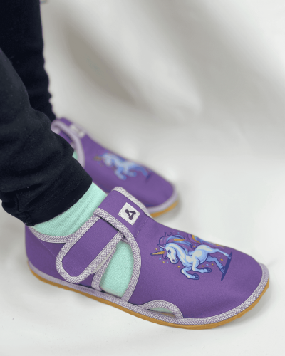 Детски боси пантофи Antal Rascal Unicorn Violet