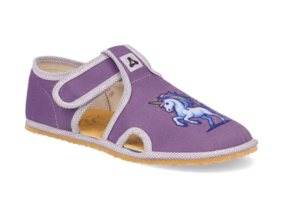 Детски боси пантофи Antal Rascal Unicorn Violet