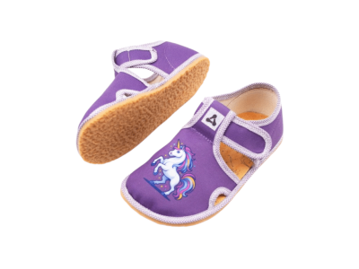 Детски боси пантофи Antal Rascal Unicorn Violet
