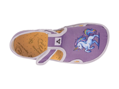Детски боси пантофи Antal Rascal Unicorn Violet