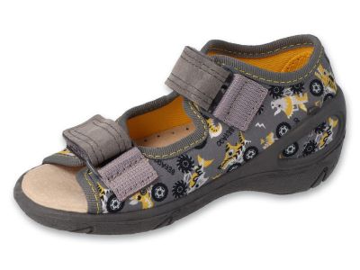 Befado Sunny 063P012 Бебешки сандали с кожена стелка, Сиви