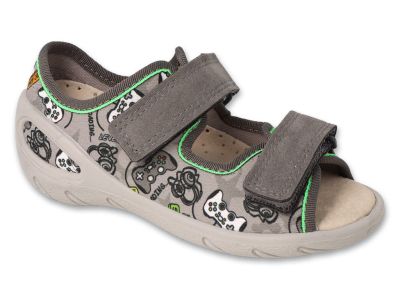 Befado Sunny 063P021 Бебешки сандали с кожена стелка, Сиви